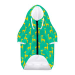 Cute Cartoon Giraffe Pattern Print Dog Zip Up Hoodie