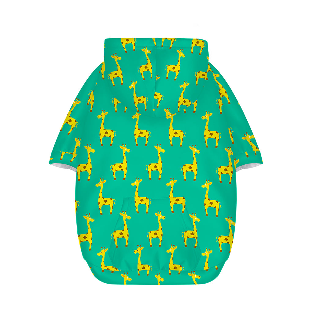 Cute Cartoon Giraffe Pattern Print Dog Zip Up Hoodie