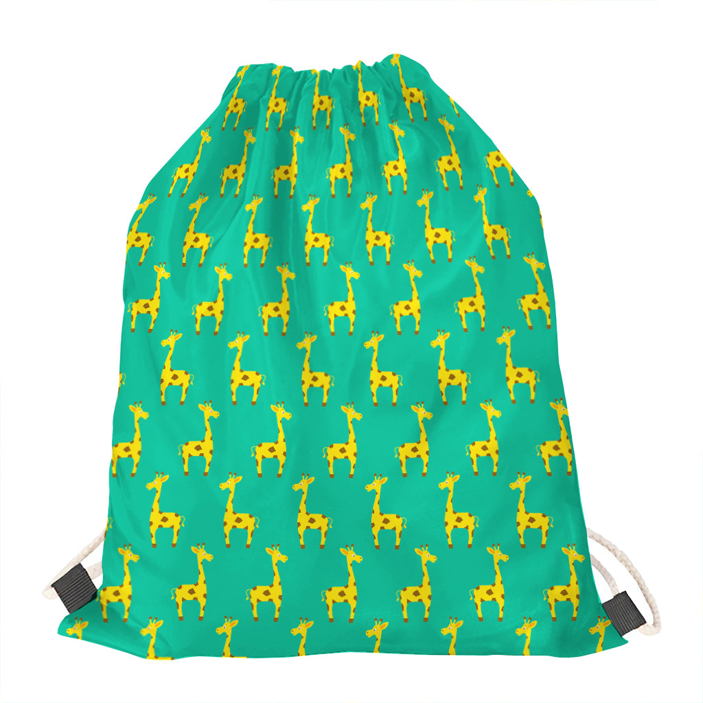 Cute Cartoon Giraffe Pattern Print Drawstring Bag