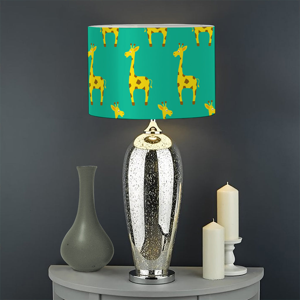 Cute Cartoon Giraffe Pattern Print Drum Lamp Shade