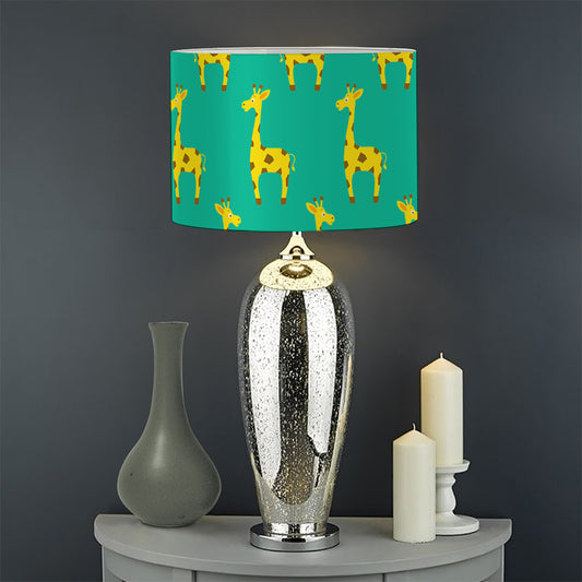 Cute Cartoon Giraffe Pattern Print Drum Lamp Shade