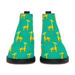 Cute Cartoon Giraffe Pattern Print Flat Ankle Boots