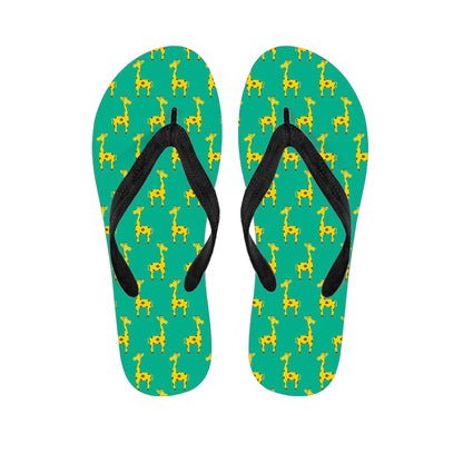 Cute Cartoon Giraffe Pattern Print Flip Flops