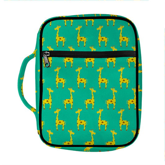 Cute Cartoon Giraffe Pattern Print Front Pocket Bible Bag