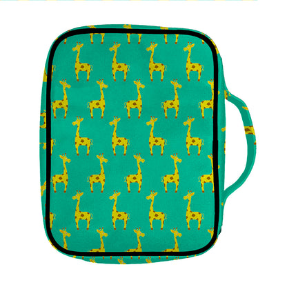 Cute Cartoon Giraffe Pattern Print Front Pocket Bible Bag