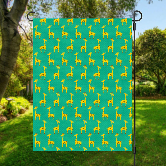 Cute Cartoon Giraffe Pattern Print Garden Flag