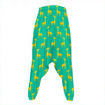 Cute Cartoon Giraffe Pattern Print Hammer Pants