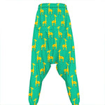 Cute Cartoon Giraffe Pattern Print Hammer Pants