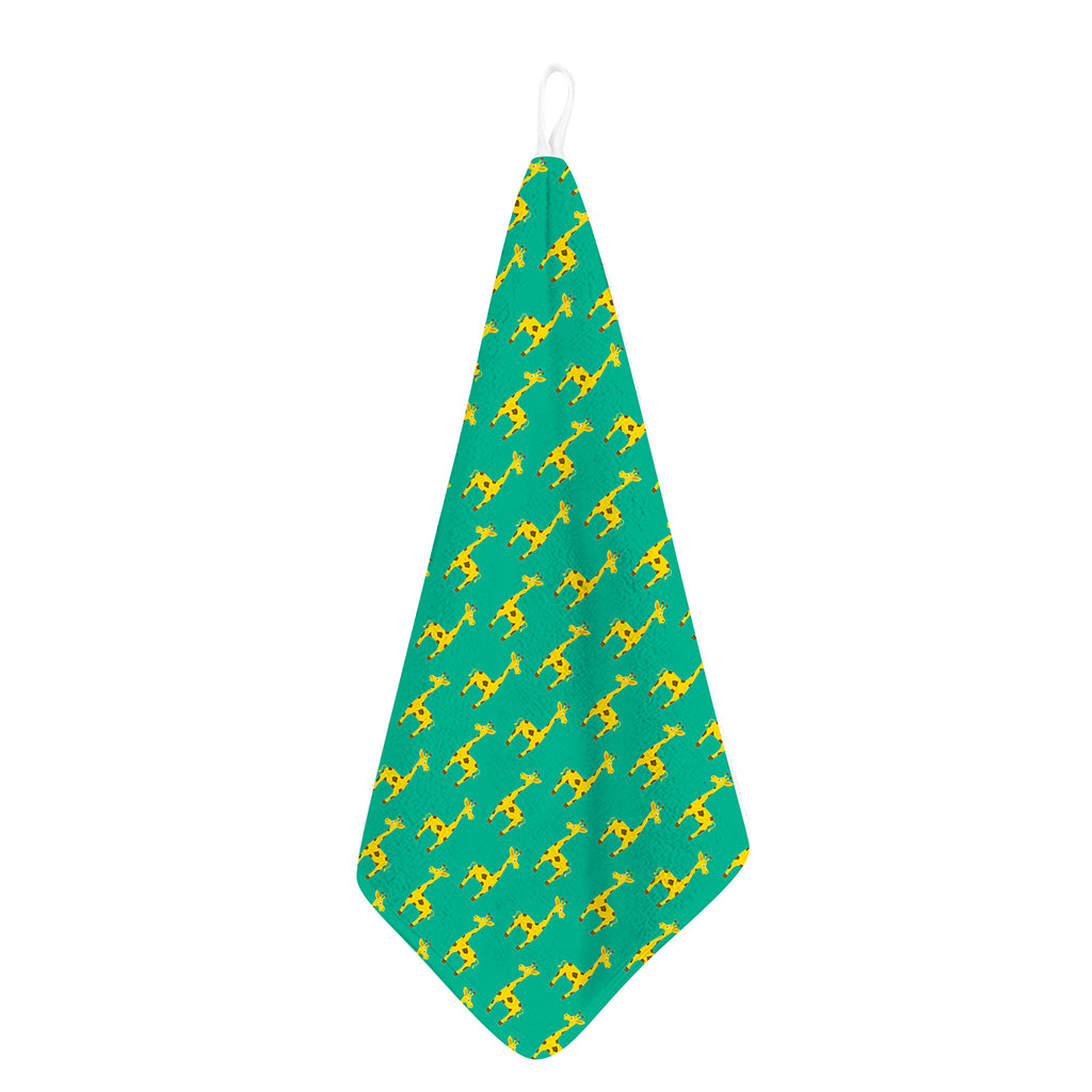 Cute Cartoon Giraffe Pattern Print Hand Towel