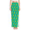 Cute Cartoon Giraffe Pattern Print High Slit Maxi Skirt