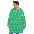 Cute Cartoon Giraffe Pattern Print Hoodie Blanket