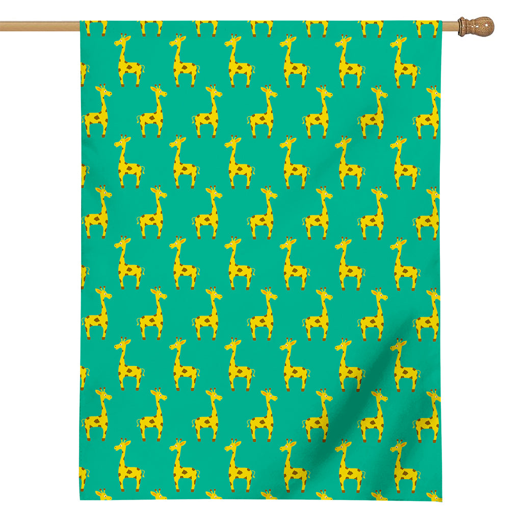 Cute Cartoon Giraffe Pattern Print House Flag