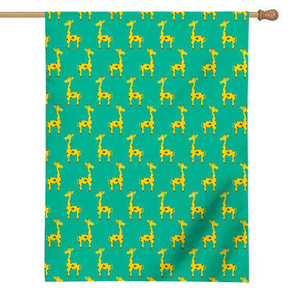Cute Cartoon Giraffe Pattern Print House Flag