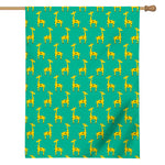 Cute Cartoon Giraffe Pattern Print House Flag
