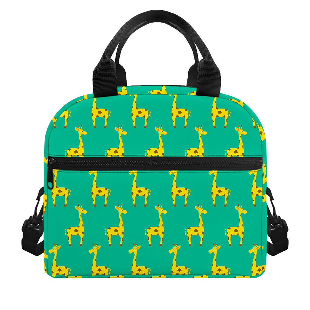 Cute Cartoon Giraffe Pattern Print Insulated Lunch Bag