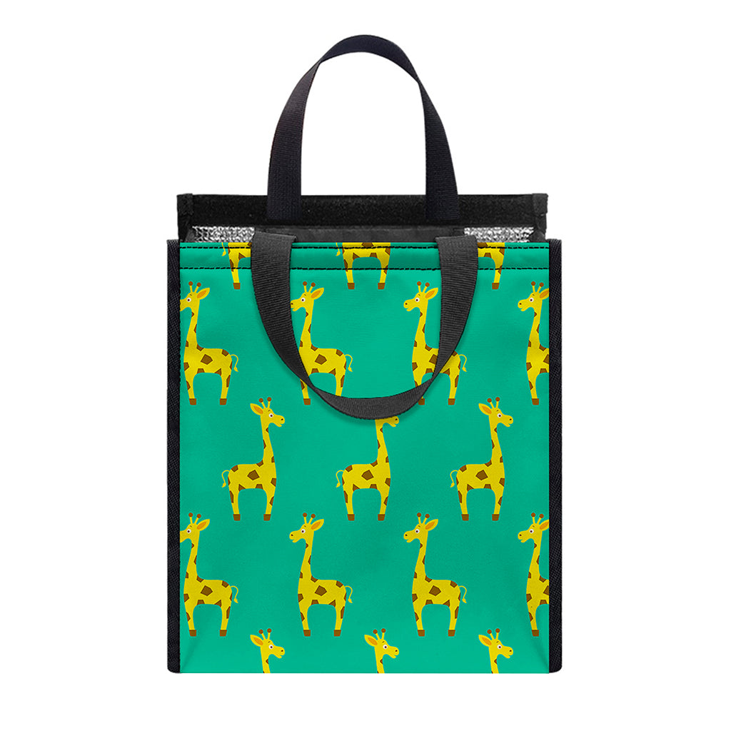 Cute Cartoon Giraffe Pattern Print Insulated Lunch Tote