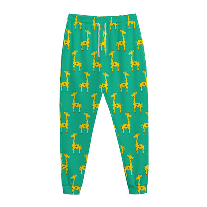 Cute Cartoon Giraffe Pattern Print Jogger Pants