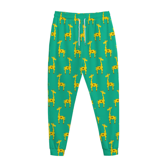 Cute Cartoon Giraffe Pattern Print Jogger Pants