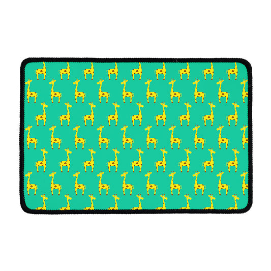 Cute Cartoon Giraffe Pattern Print Kitchen Mat