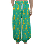 Cute Cartoon Giraffe Pattern Print Lantern Pants