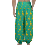 Cute Cartoon Giraffe Pattern Print Lantern Pants