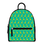 Cute Cartoon Giraffe Pattern Print Leather Backpack