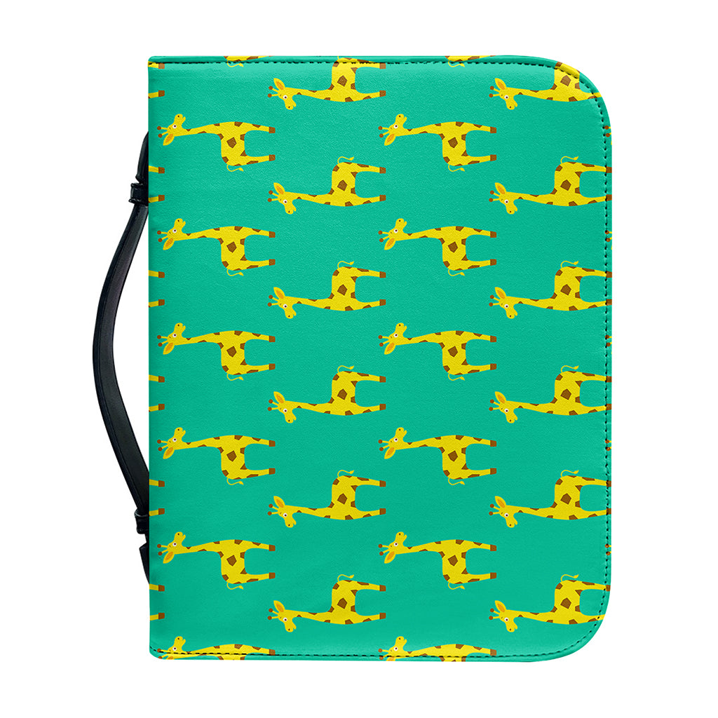 Cute Cartoon Giraffe Pattern Print Leather Bible Cover