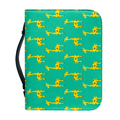 Cute Cartoon Giraffe Pattern Print Leather Bible Cover