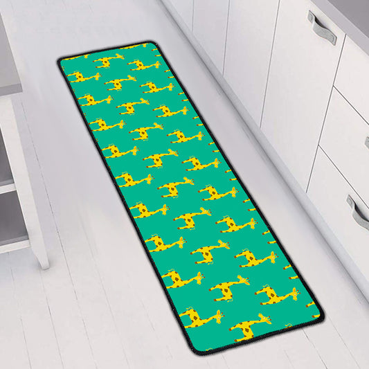 Cute Cartoon Giraffe Pattern Print Long Kitchen Mat