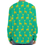Cute Cartoon Giraffe Pattern Print Long Sleeve Baseball Jersey