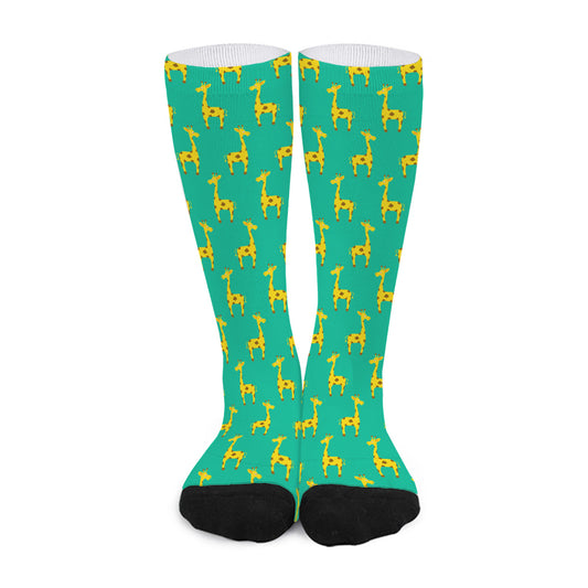 Cute Cartoon Giraffe Pattern Print Long Socks
