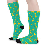 Cute Cartoon Giraffe Pattern Print Long Socks