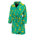 Cute Cartoon Giraffe Pattern Print Men's Bathrobe