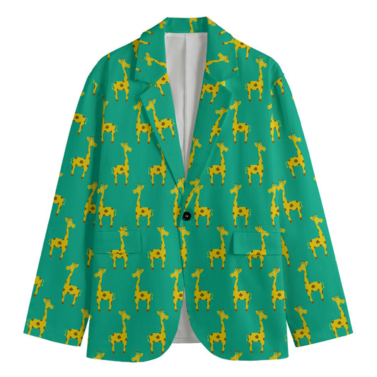 Cute Cartoon Giraffe Pattern Print Men's Blazer