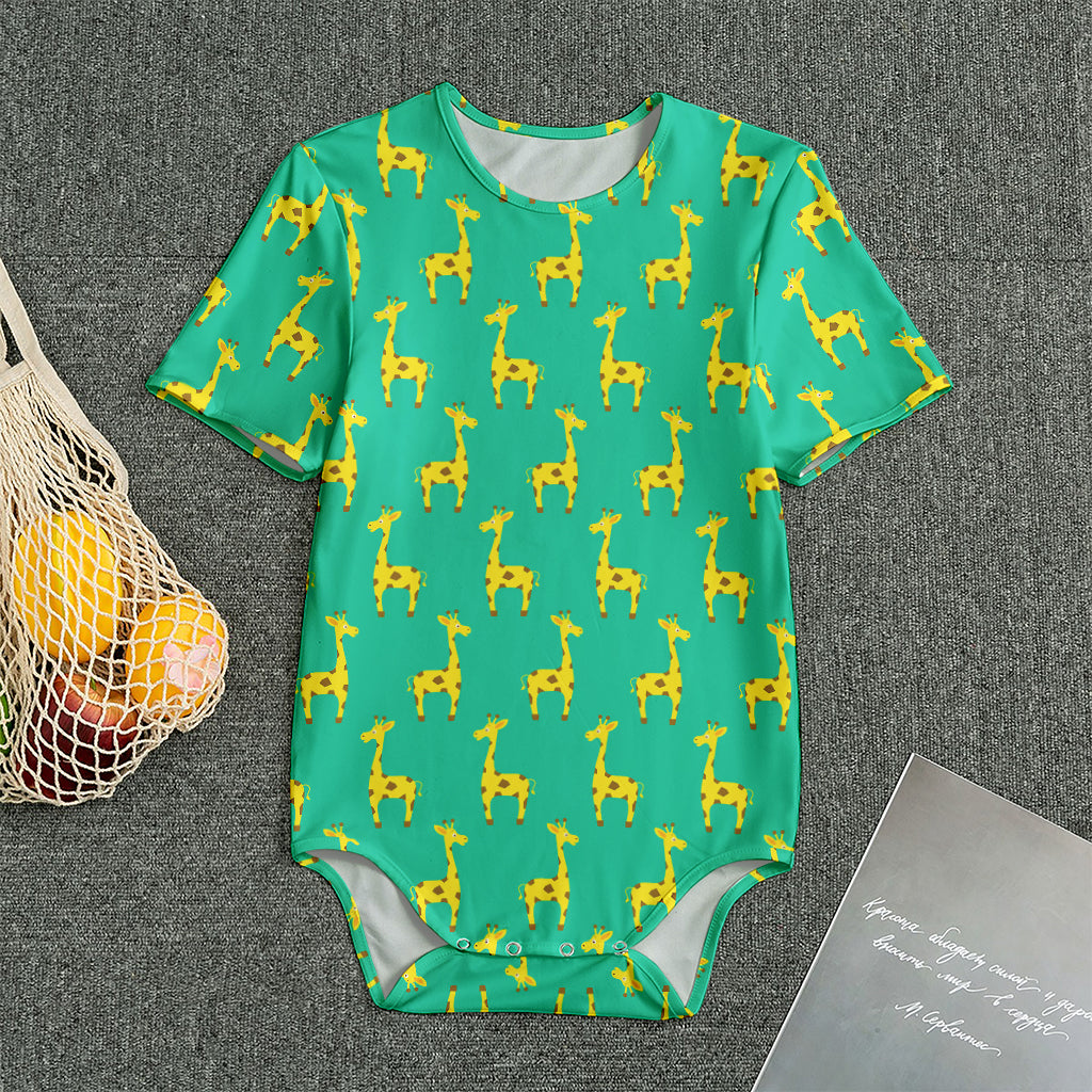 Cute Cartoon Giraffe Pattern Print Men's Bodysuit