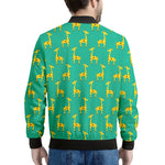 Cute Cartoon Giraffe Pattern Print Men's Bomber Jacket