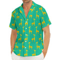 Cute Cartoon Giraffe Pattern Print Men's Deep V-Neck Shirt