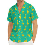 Cute Cartoon Giraffe Pattern Print Men's Deep V-Neck Shirt