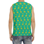 Cute Cartoon Giraffe Pattern Print Men's Fitness Tank Top