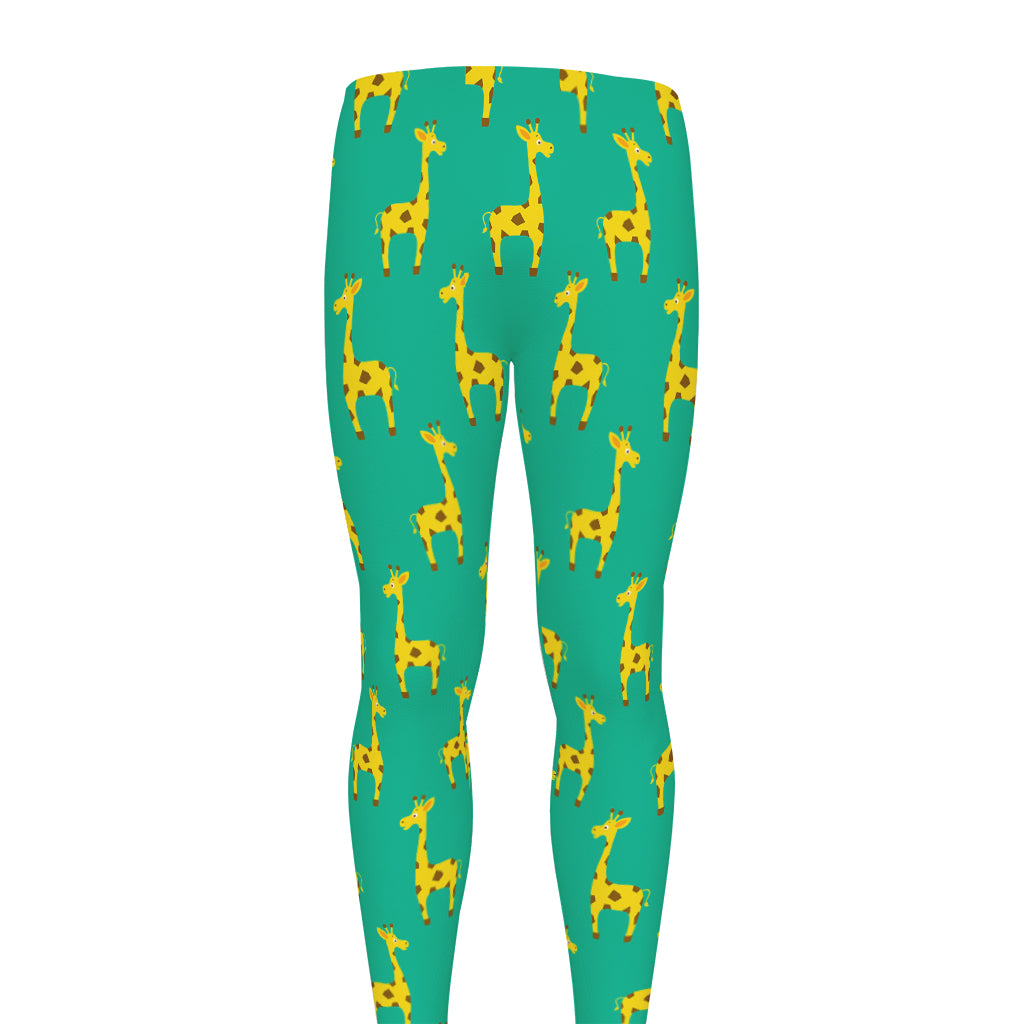 Cute Cartoon Giraffe Pattern Print Men's leggings
