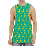 Cute Cartoon Giraffe Pattern Print Men's Muscle Tank Top