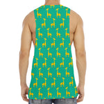 Cute Cartoon Giraffe Pattern Print Men's Muscle Tank Top