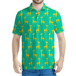 Cute Cartoon Giraffe Pattern Print Men's Polo Shirt