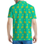 Cute Cartoon Giraffe Pattern Print Men's Polo Shirt