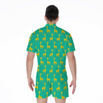 Cute Cartoon Giraffe Pattern Print Men's Rompers