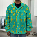 Cute Cartoon Giraffe Pattern Print Men's Shirt Jacket