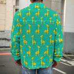 Cute Cartoon Giraffe Pattern Print Men's Shirt Jacket
