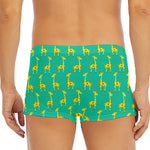 Cute Cartoon Giraffe Pattern Print Men's Short Boxer Briefs