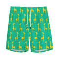 Cute Cartoon Giraffe Pattern Print Men's Athletic Shorts