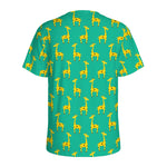 Cute Cartoon Giraffe Pattern Print Men's Sports T-Shirt